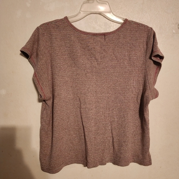 O Oscar De La Renta Striped Short Sleeve Top Size L - Picture 2 of 10